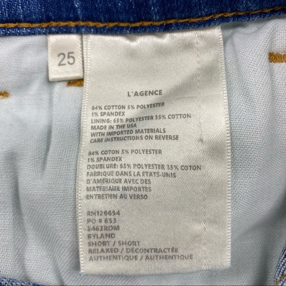 L’AGENCE | Bejeweled Rhinestone Ryland High Rise Jean Shorts RARE | 25 New - Picture 10 of 11